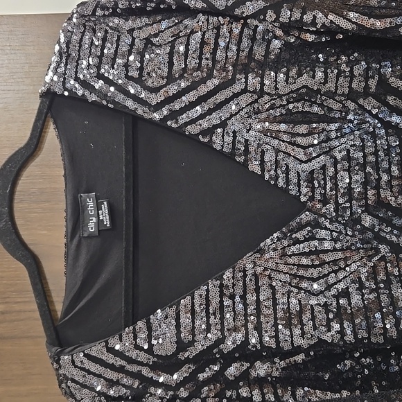 CITY CHIC- "Bright Lights" Black Sequins Night Out-Size 18 (M) - Picture 5 of 15